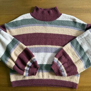 Wild Fable mock neck, striped, cropped sweater